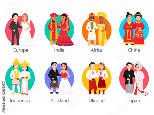 Vector set of Wedding couples