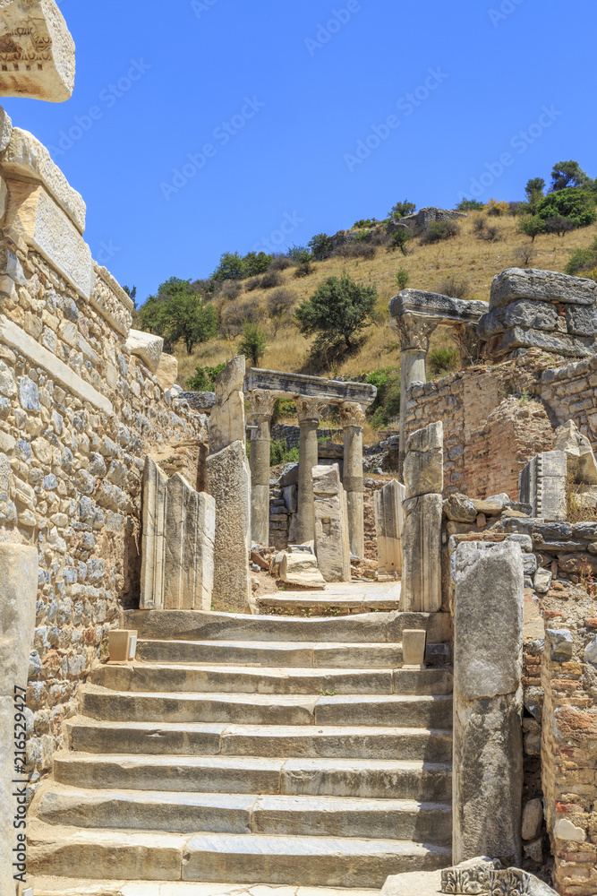 Fototapeta premium Stairs near terrace houses in Ephesus, Izmir, Turkey