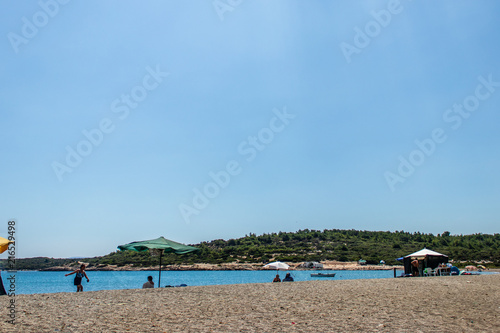 a wide landscape shoot from a cove - active people