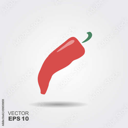 Red hot natural chili pepper icon