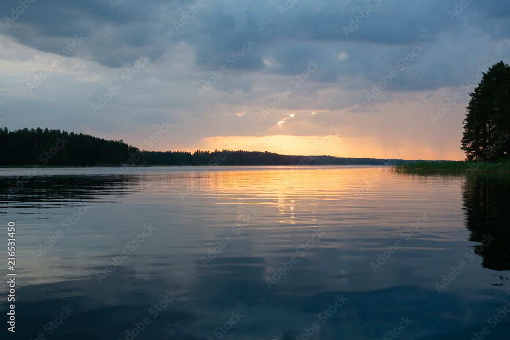 Fototapeta premium sunset at the lake