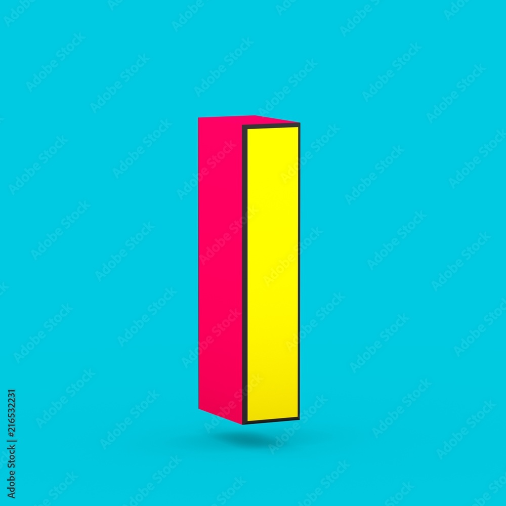 Superhero red and yellow letter L lowercase isolated on blue background. Superhero red and yellow letter L lowercase isolated on blue background.