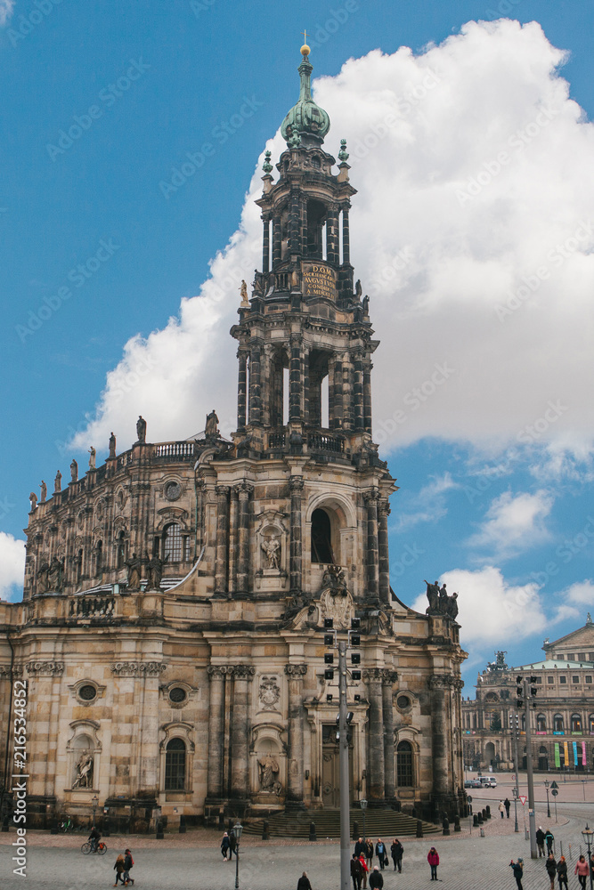 Court Catholic Cathedral of Dresden in the town square. One of the sights of the city. It was built in the 16th century. Dresden, Germany.