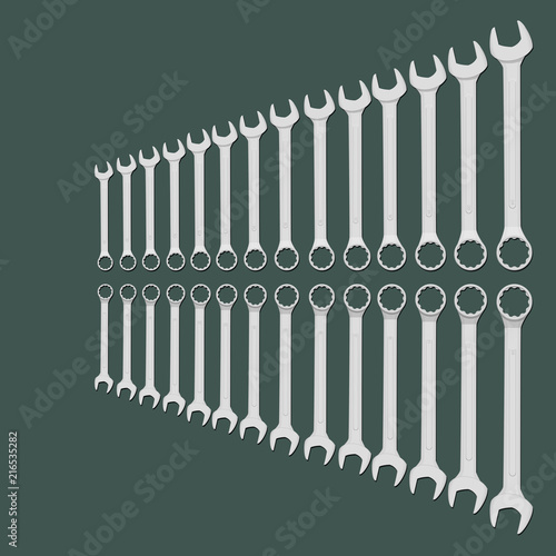 set of wrench on transparent background