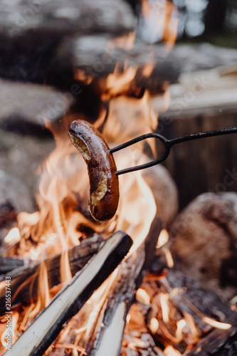 Grillimakkara in finland -  Grillsausages over the open fire