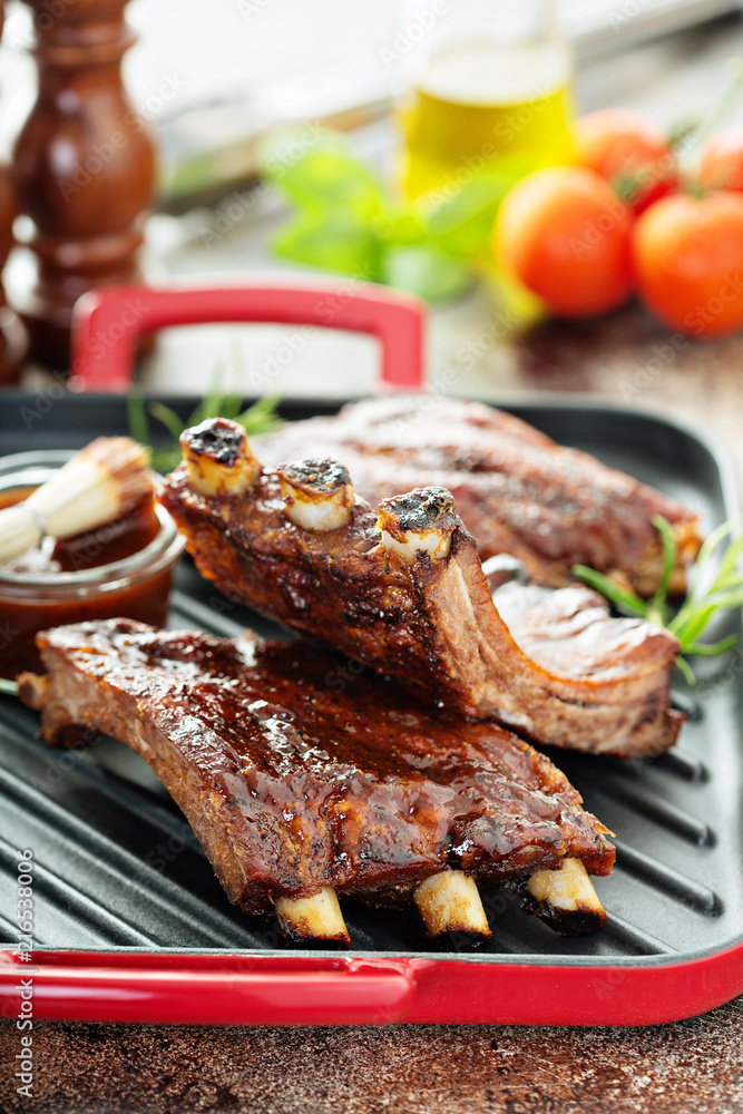 Grilled ribs with barbeque sauce Grilled ribs with barbeque sauce