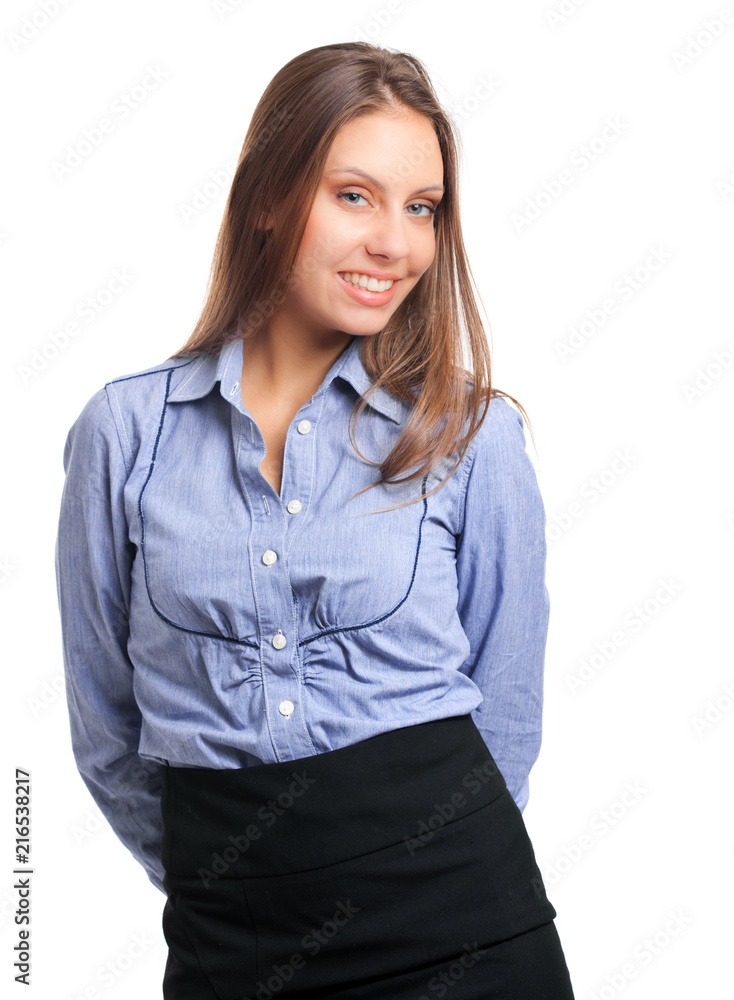 Smiling businesswoman isolated on white Smiling businesswoman isolated on white