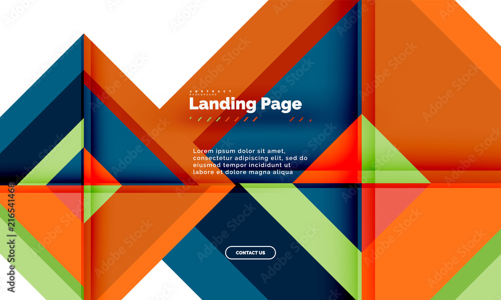 Square shape geometric abstract background, landing page web design template Square shape geometric abstract background, landing page web design template