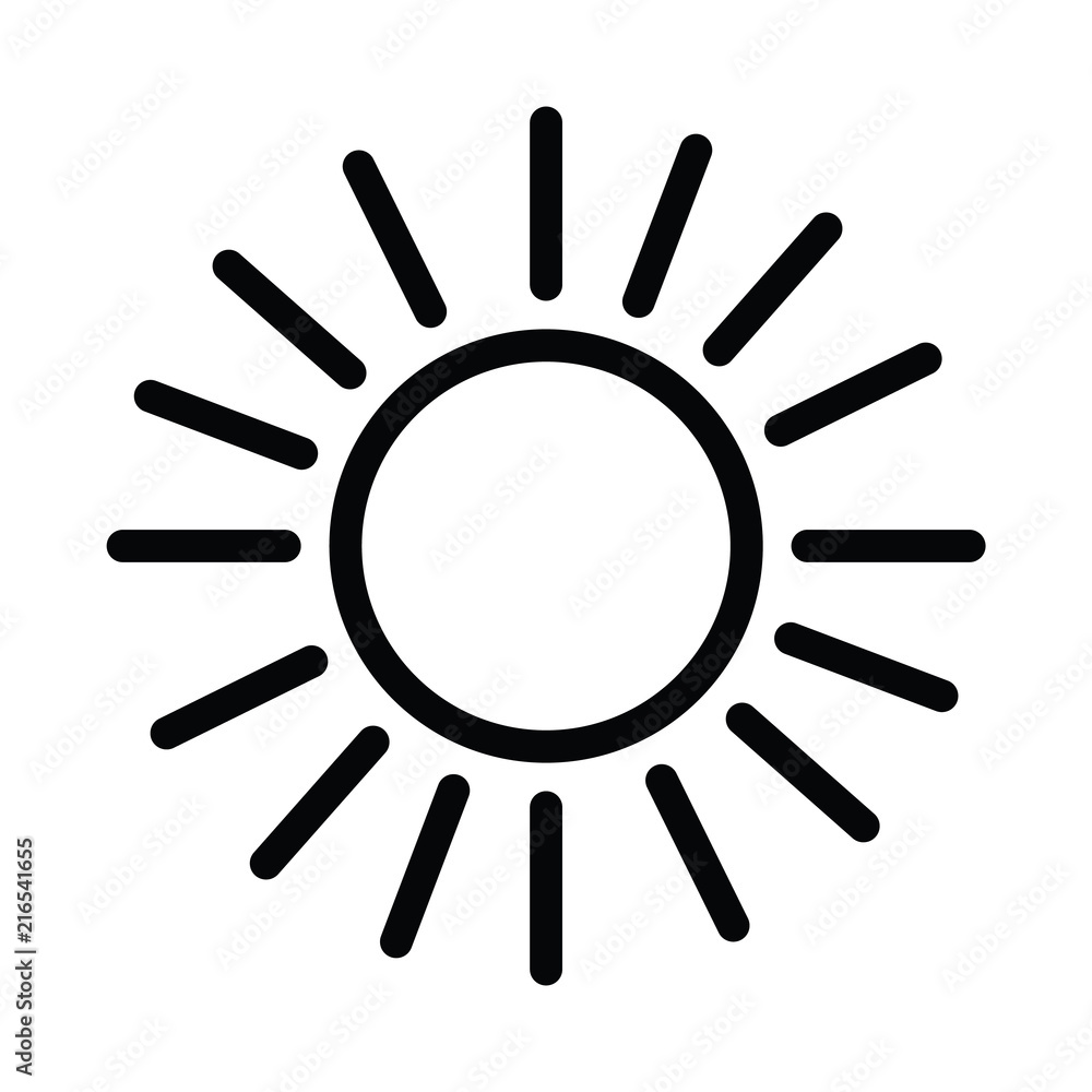Solar energy icon vector sun with outline style