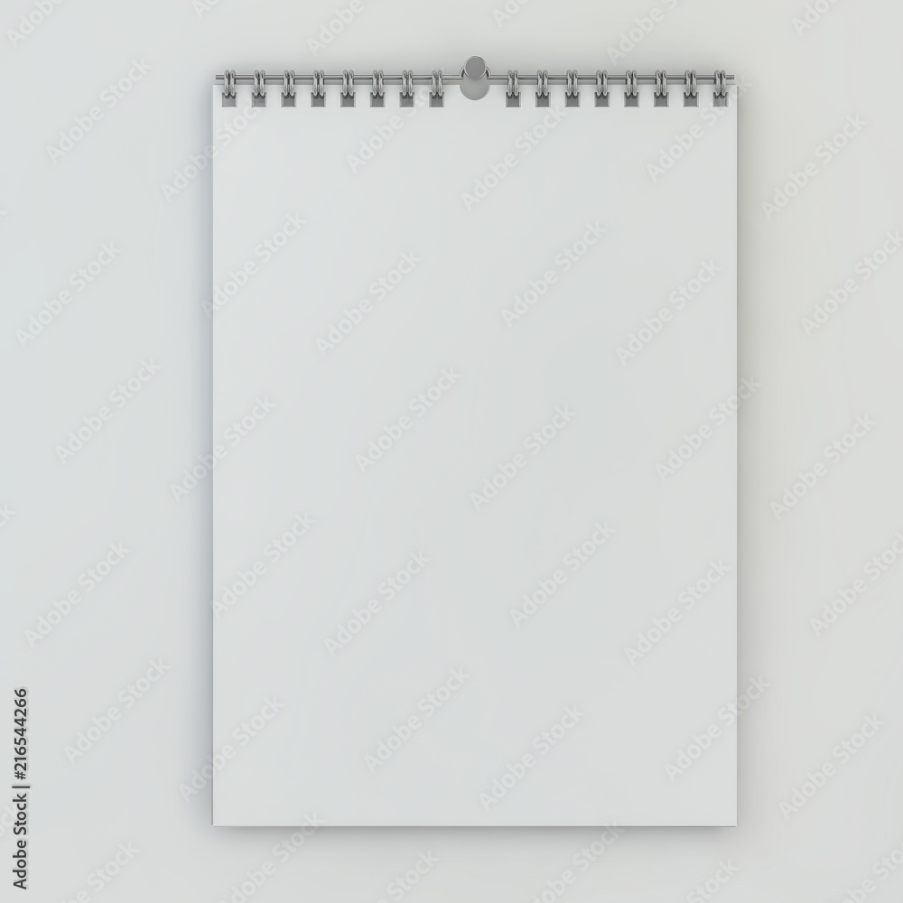Blank design calendar template. 3D rendering Blank design calendar template. 3D rendering