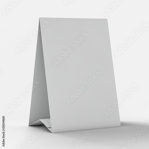 Mock up menu frame on table. 3D