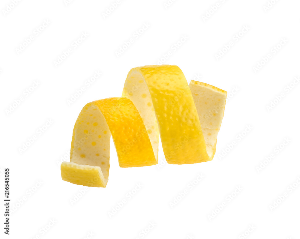 peel of lemon peel isolated on white background