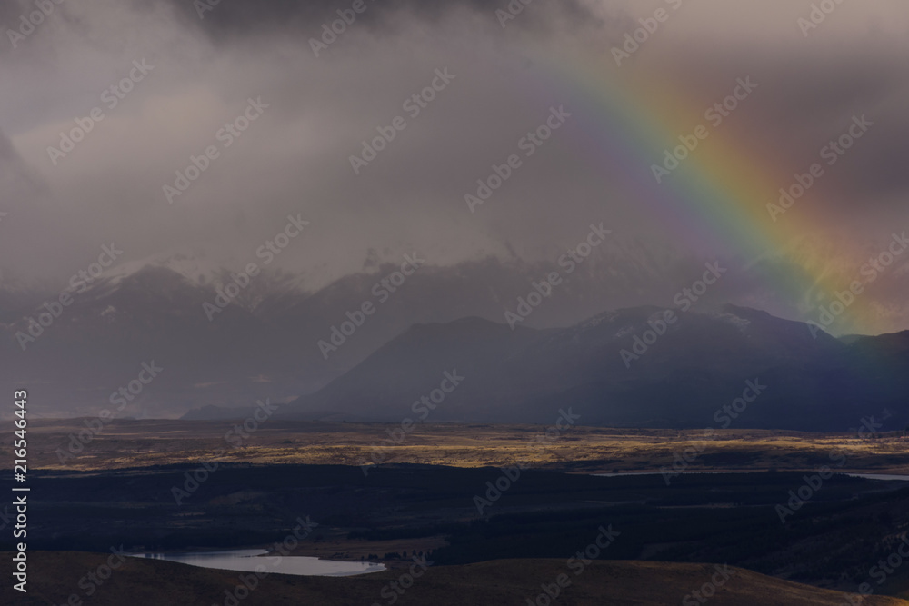 Scenic View Of Rainbow In A Wide Landscape Scenic View Of Rainbow In A Wide Landscape