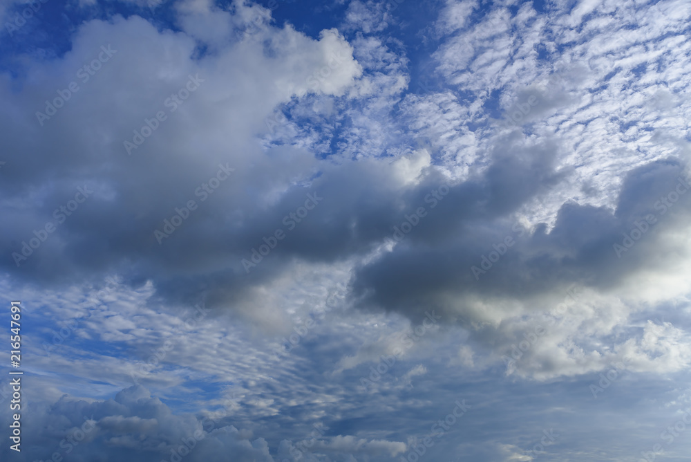 Beautiful clouds on blue sky,Nature background