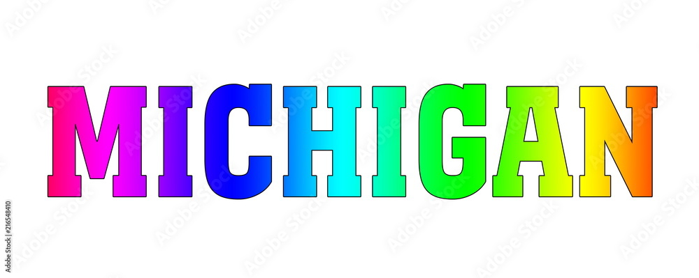Michigan Blured gradient flag banner. White isolated Michigan Blured gradient flag banner. White isolated