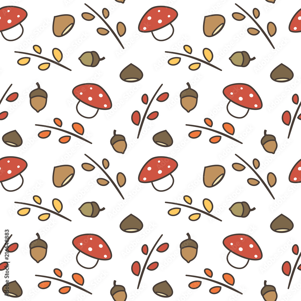cute lovely autumn seamless vector pattern background illustration ...