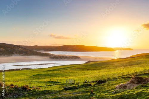 Sunset over the Torrisdale Bay photo