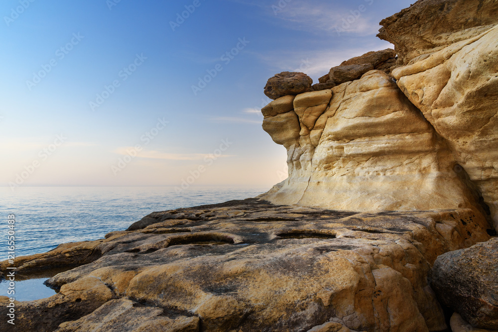 Coastline of Mediterranean Sea around Akyar region. Mersin. Turkey