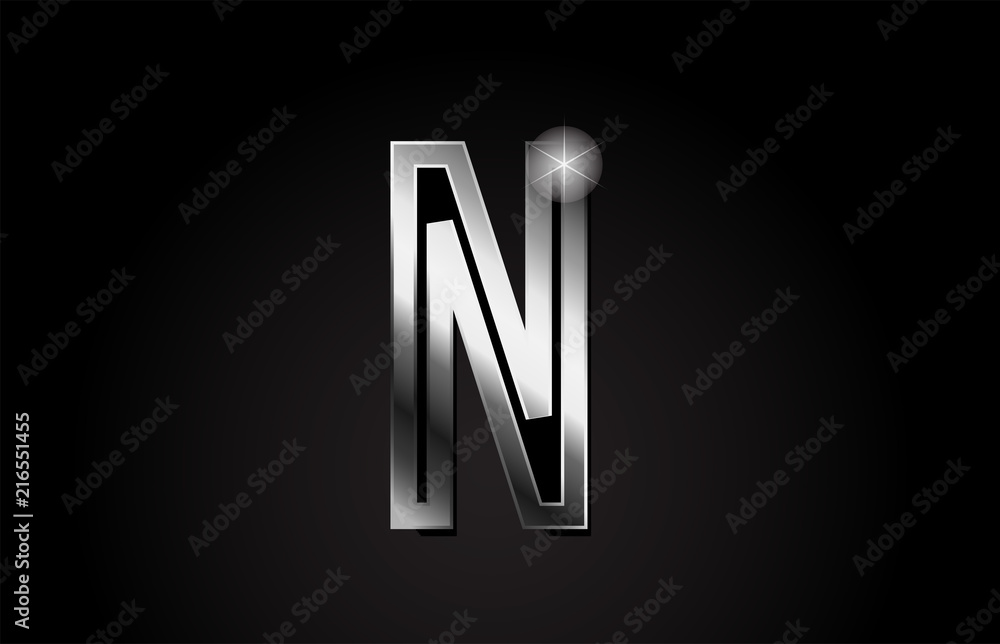 silver metal alphabet letter n logo icon design silver metal alphabet letter n logo icon design