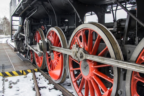 detail of steam locomotive 