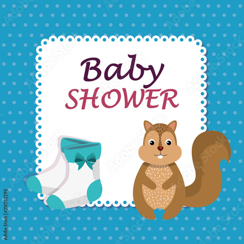 baby shower card with cute chipmunk