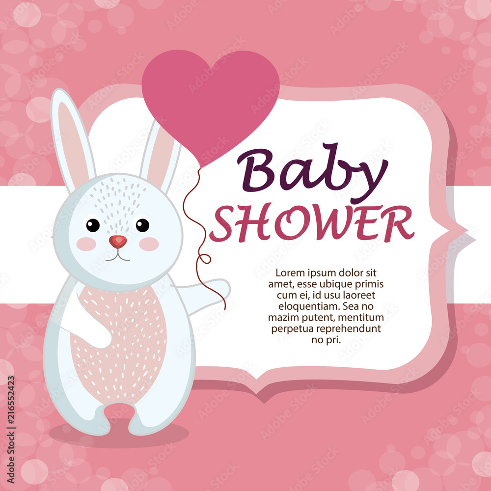 baby shower card with cute rabbit baby shower card with cute rabbit