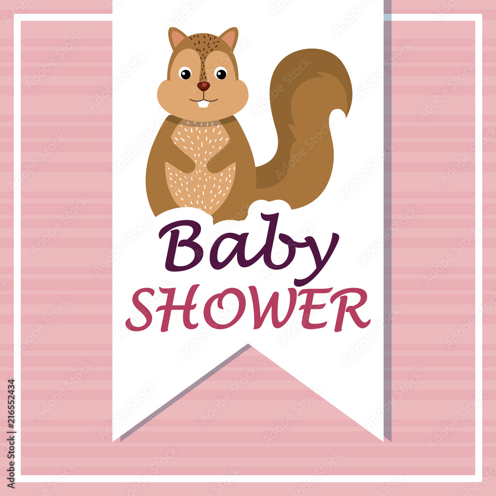 baby shower card with cute chipmunk baby shower card with cute chipmunk