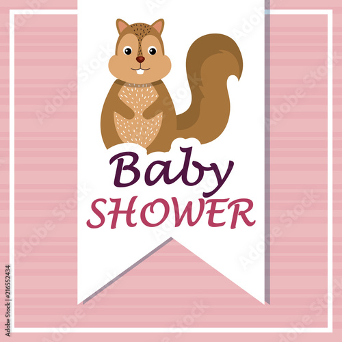 baby shower card with cute chipmunk