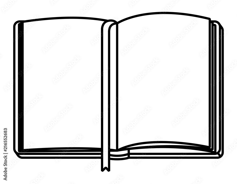 diary open with ribbon vector illustration design