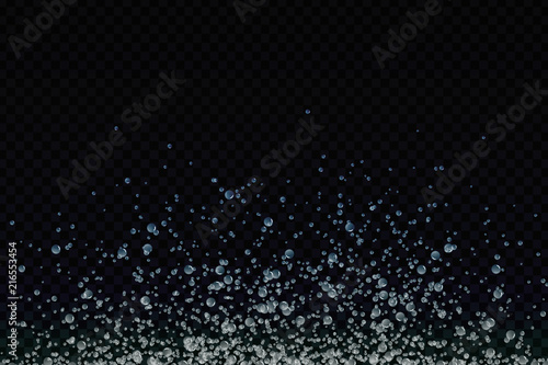 Vector realistic isolated underwater bubbles for decoration and covering on the transparent background.