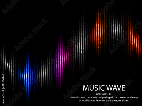 Abstract light futuristic background. Sound waves. Music Digital Equalizer. Vector illustration.