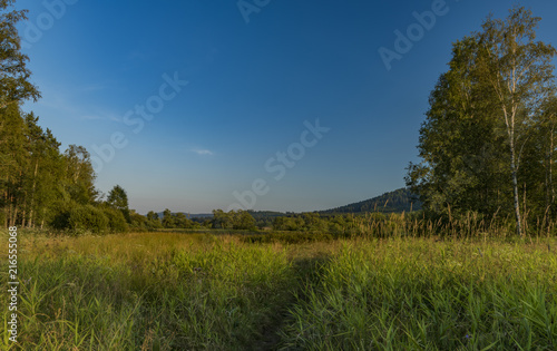 Meadow in evening near Soumarsky Most village © luzkovyvagon.cz