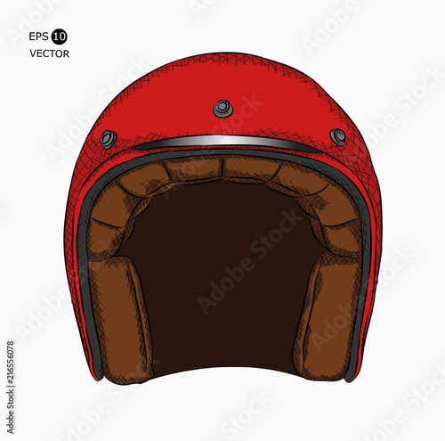 Retro motorcyclist helmet. Vector illustration