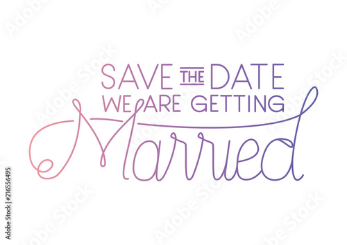 married celebration card with hand made font vector illustration design