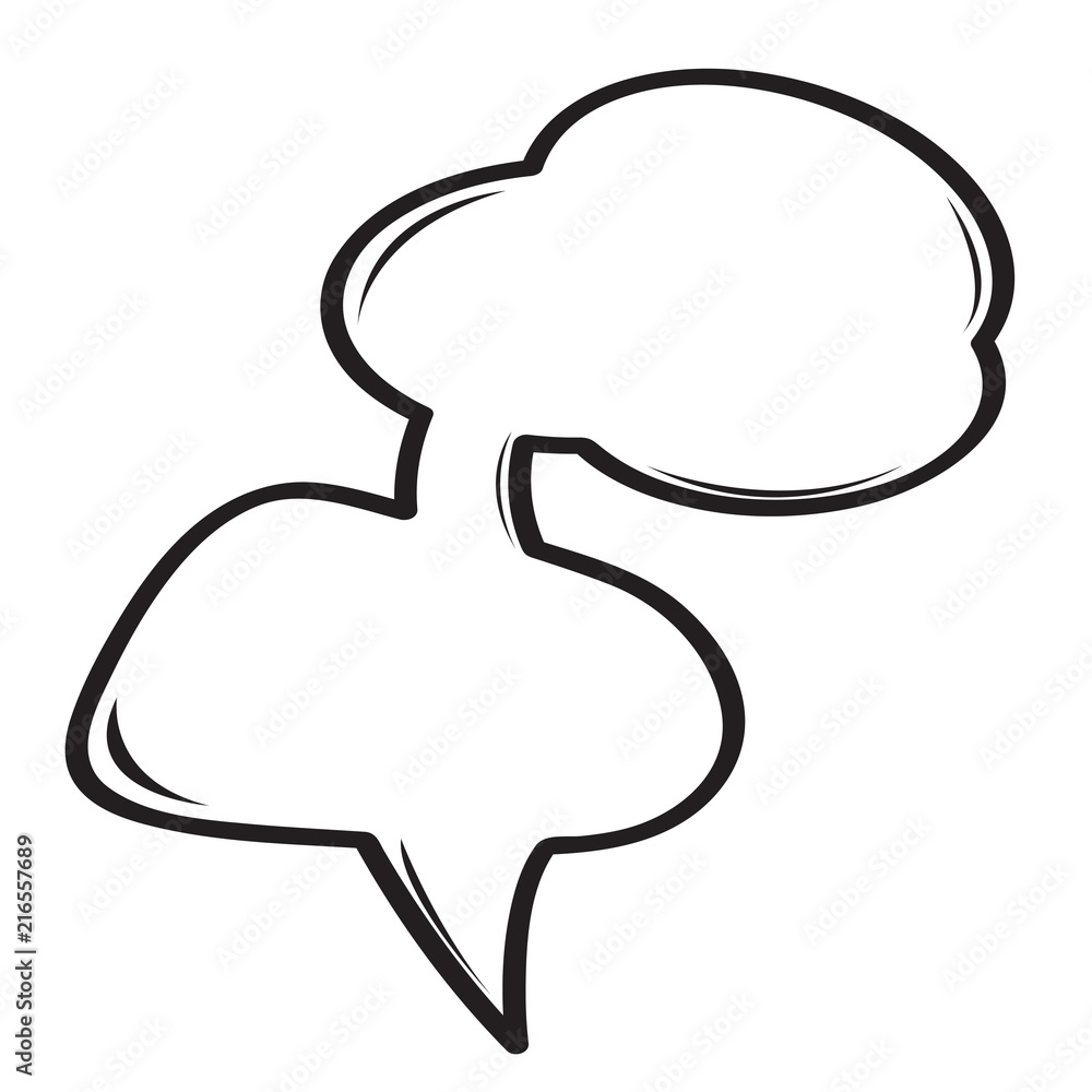 Isolated empty comic speech bubble