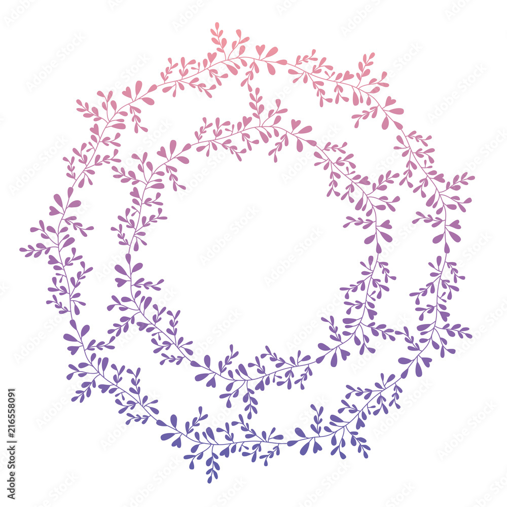 crown leafs circular frame frame vector illustration design crown leafs circular frame frame vector illustration design