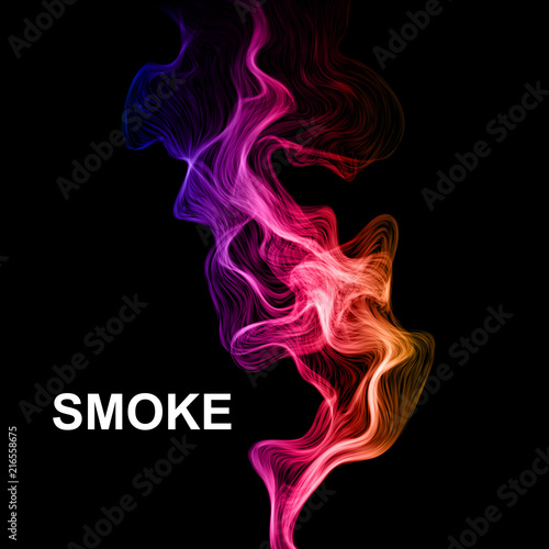 Smoke on black vector background.
