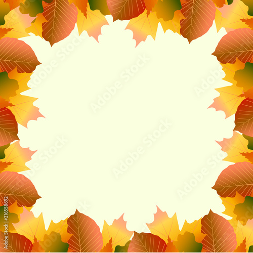 frame from autumn leaves vector illustration photo