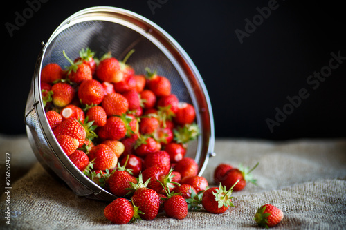 ripe red organic strawberry