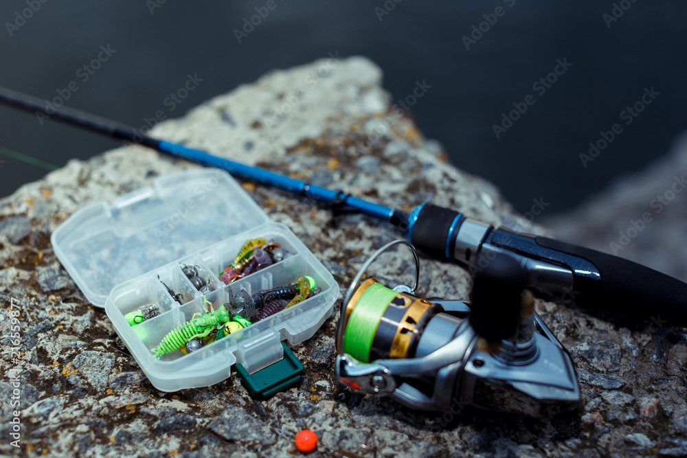 Fishing tackle. fishing spinning, hooks and lures