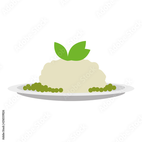 dish with mashed potatoes vector illustration design