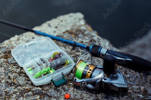 Fishing tackle. fishing spinning, hooks and lures