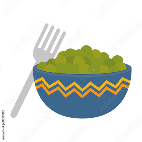 kitchen bowl with beans vector illustration design