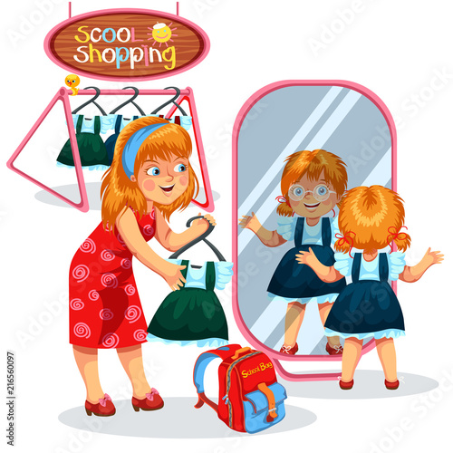 Mom and child buying stuff