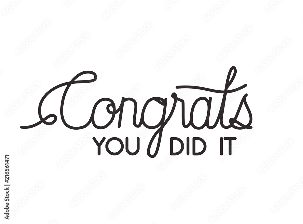 congrats message with hand made font vector illustration design congrats message with hand made font vector illustration design