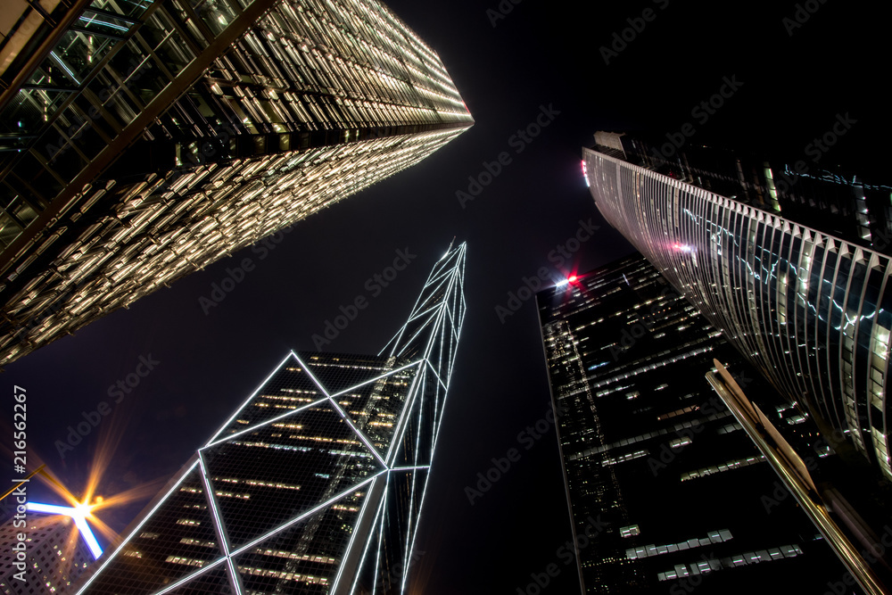 Hong Kong Buildings - obrazy, fototapety, plakaty 