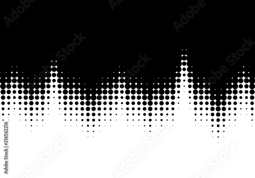 Halftone dots background. Abstract asymmetric pattern of dots