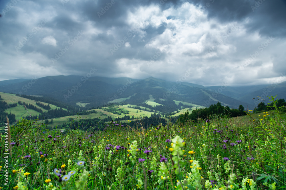 Mountain landscape with storm clouds Mountain landscape with storm clouds