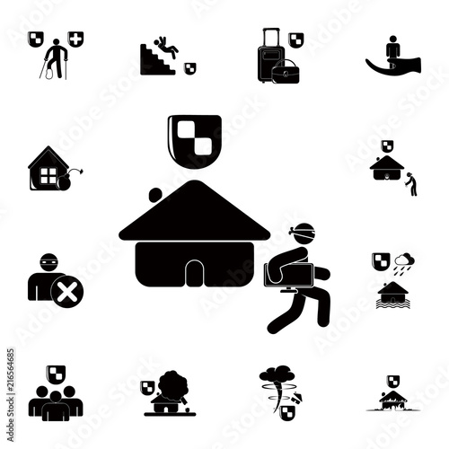 house robbery icon. Detailed set of insurance icons. Premium quality graphic design sign. One of the collection icons for websites, web design, mobile app