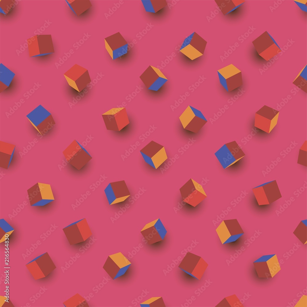Seamless abstract background with cubes. Vector illustration